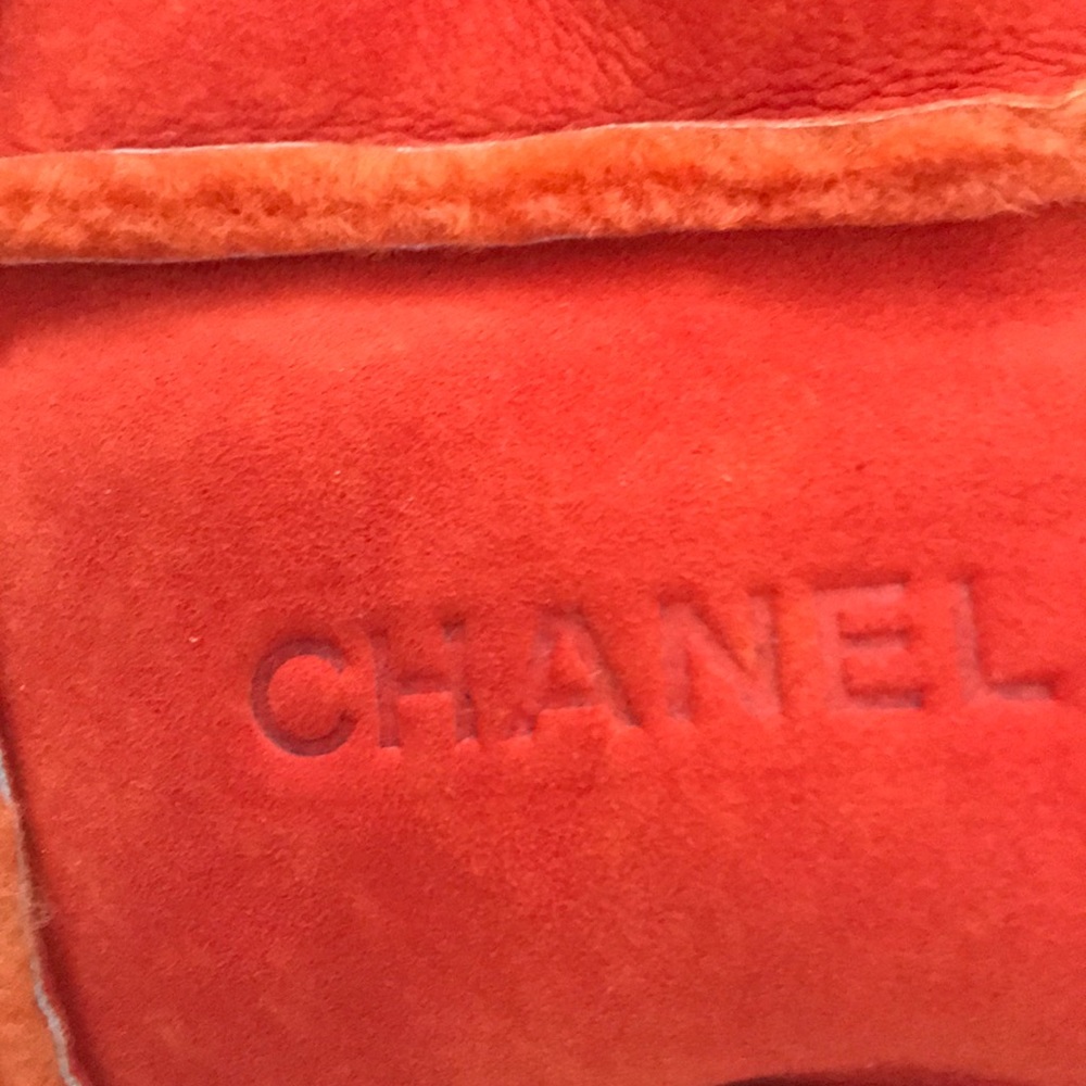 Authentic Chanel- Tomato Orange- Shearling/Suede - image 6